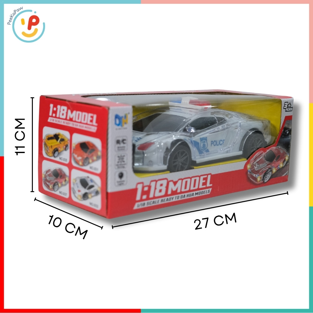 Xe cảnh sát điều khiển từ xa tỉ lệ 1:18 có đèn 032 – PeeKaPaw Toys