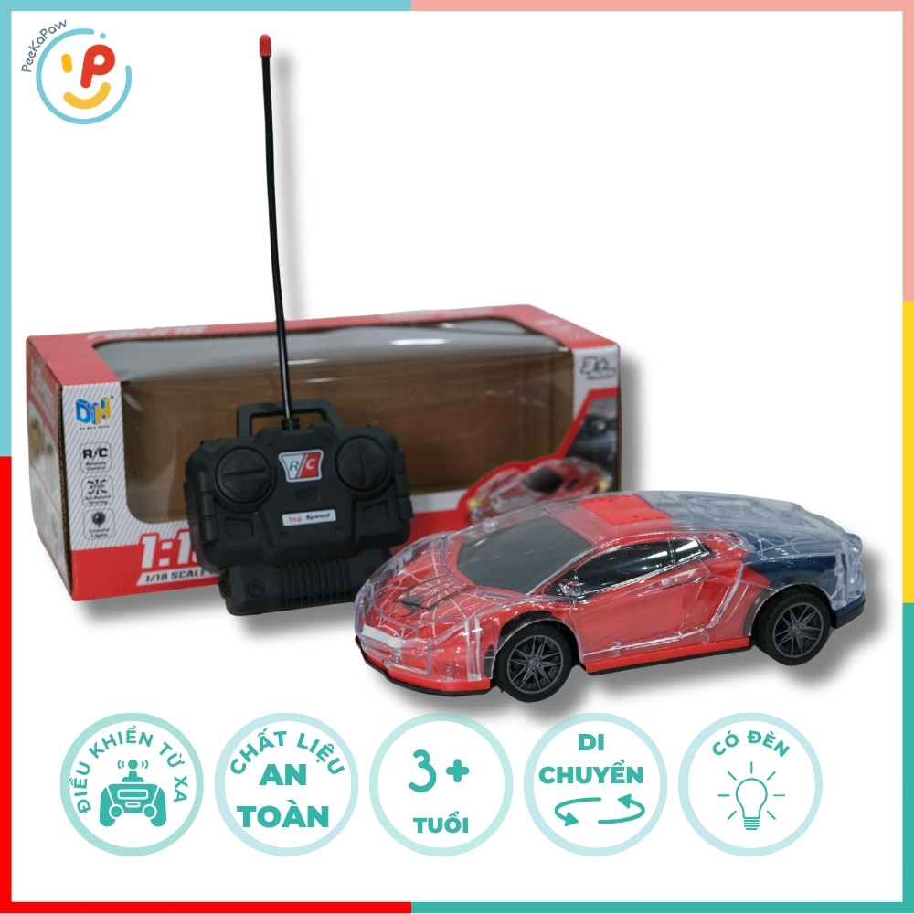 Xe ô tô Người Nhện Spiderman điều khiển từ xa tỉ lệ 1:18 có đèn 048 – PeeKaPaw Toys