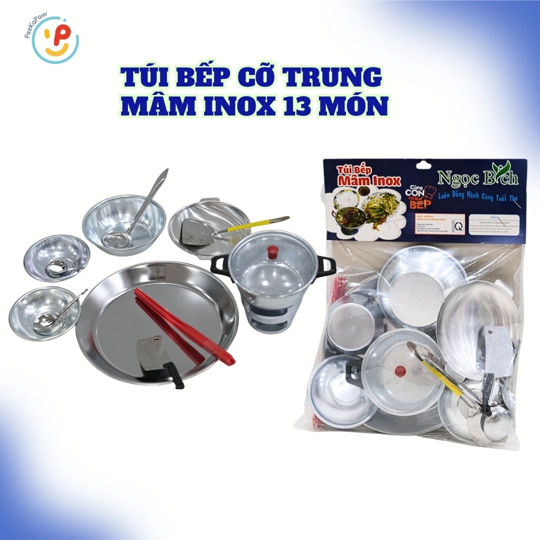 Đồ chơi nhà bếp bằng NHÔM dùng nến túi cỡ Trung hàng Việt Nam