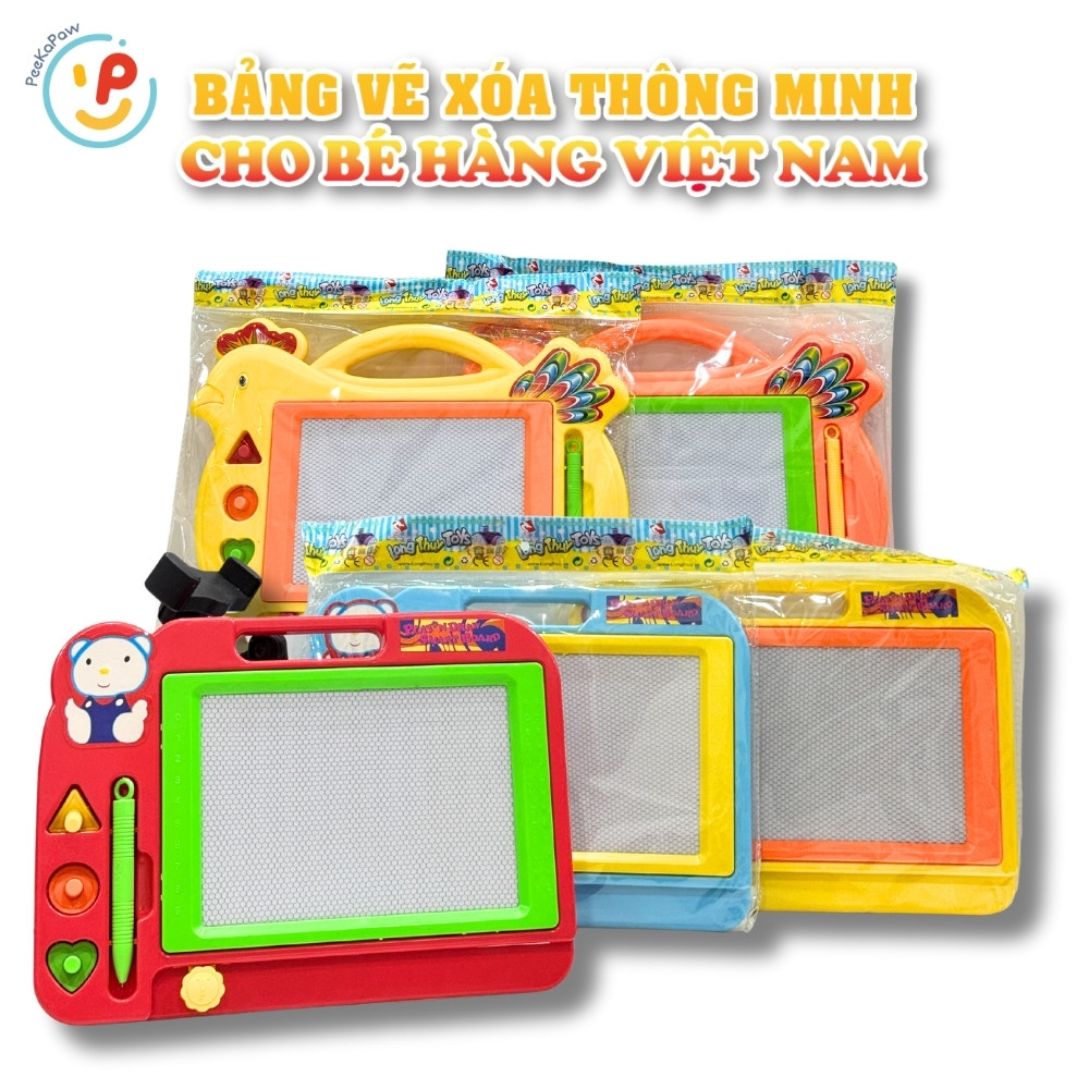 Bảng vẽ xóa thông minh cho bé hình gà gấu nhiều màu Hàng Việt Nam PeeKaPaw Toys
