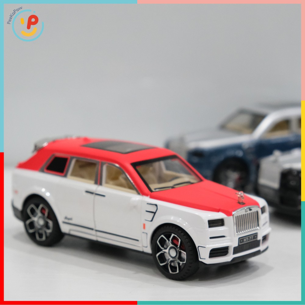 Đồ chơi mô hình xe SUV kiểu dáng Rolls-Royce Cullinan chất liệu hợp kim mở được cửa có âm thanh 7757 PeeKaPaw Toys