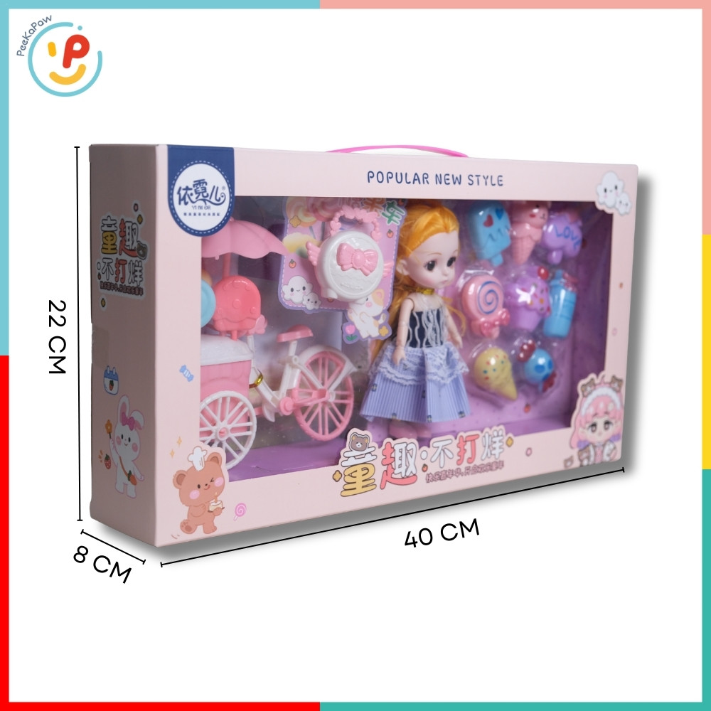 Hộp đồ chơi búp bê và phụ kiện xe kem ngọt ngào 6631A PeeKaPaw Toys