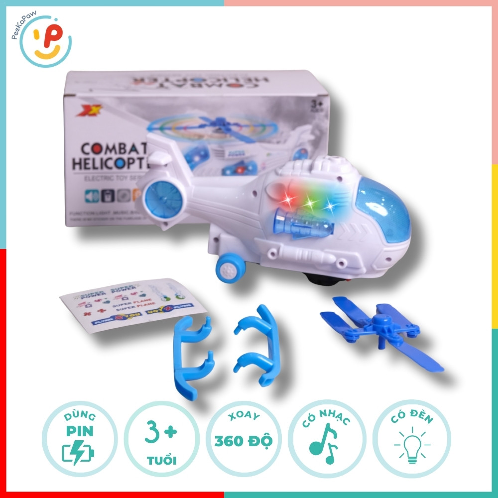 Máy bay trực thăng 333 có đèn nhạc PeeKaPaw Toys
