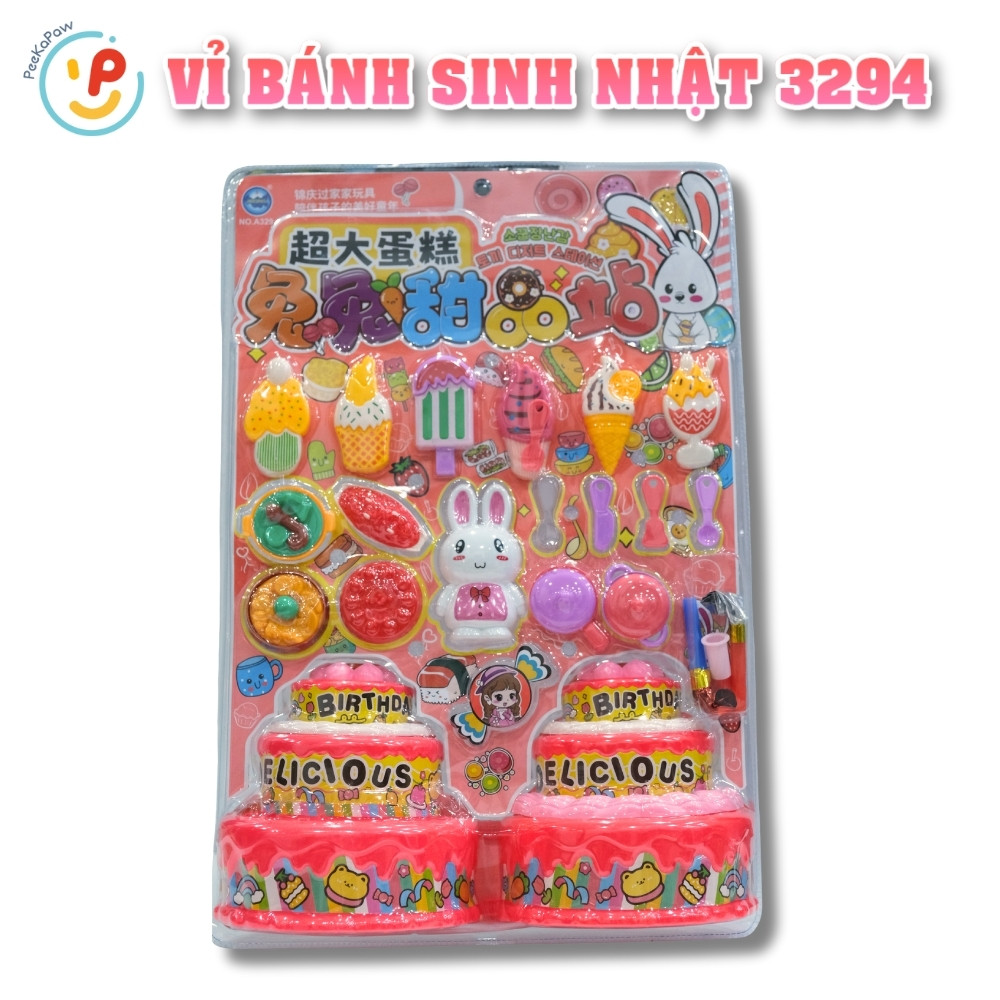 Vỉ đồ chơi tiệc sinh nhật Thỏ trắng 50cm 3294 PeeKaPaw Toys