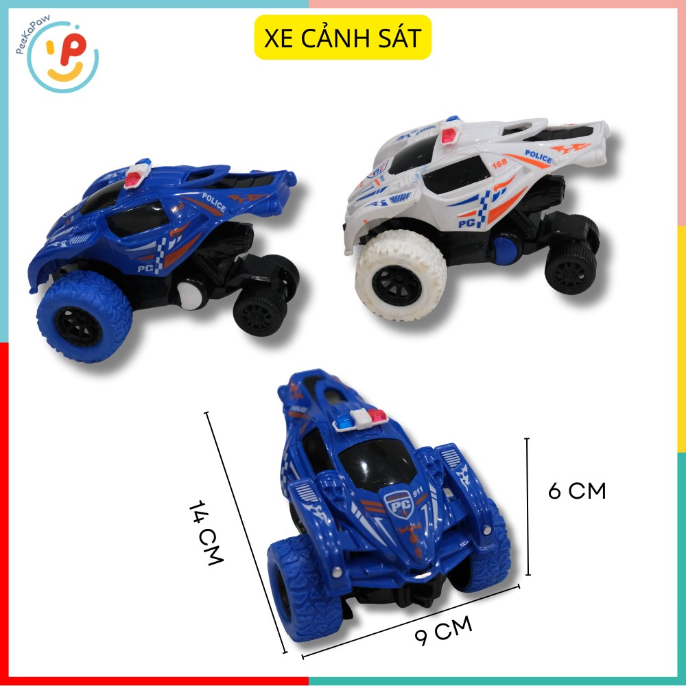 Đồ Chơi Máy Bay Trực Thăng Xe Cảnh Sát Chạy Trớn Mini PeeKaPaw Toys