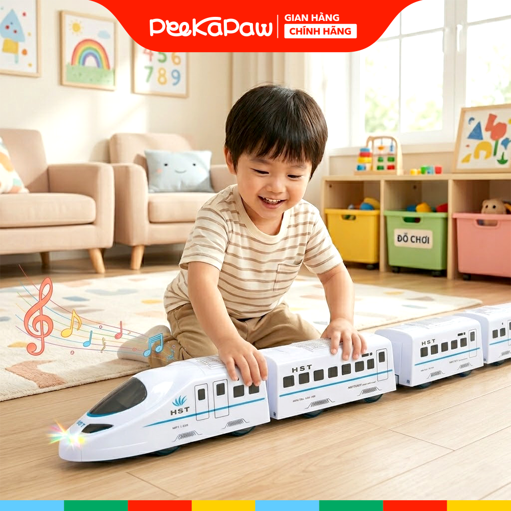 Tàu cao tốc chạy pin có đèn nhạc 67cm 019 PeeKaPaw Toys