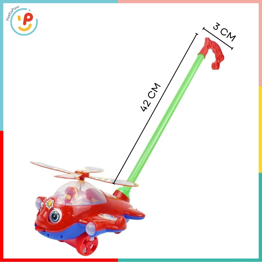 Máy bay trớn đẩy tay xoay cánh quạt có tiếng ting ting cho bé 2686 PeeKaPaw Toys