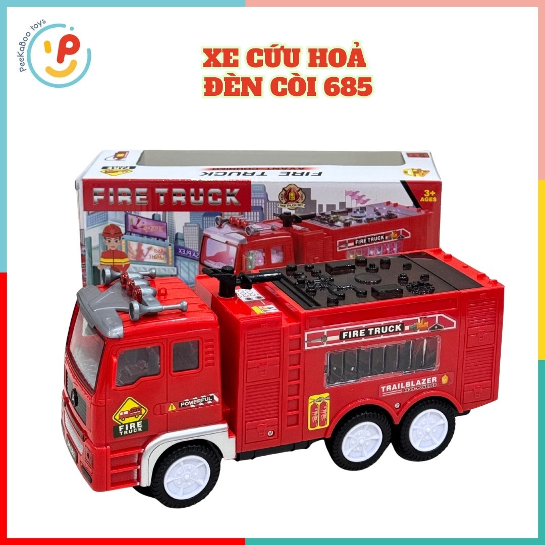 Xe cứu hỏa chạy pin có đèn LED còi âm thanh 685 PeeKaPaw Toys
