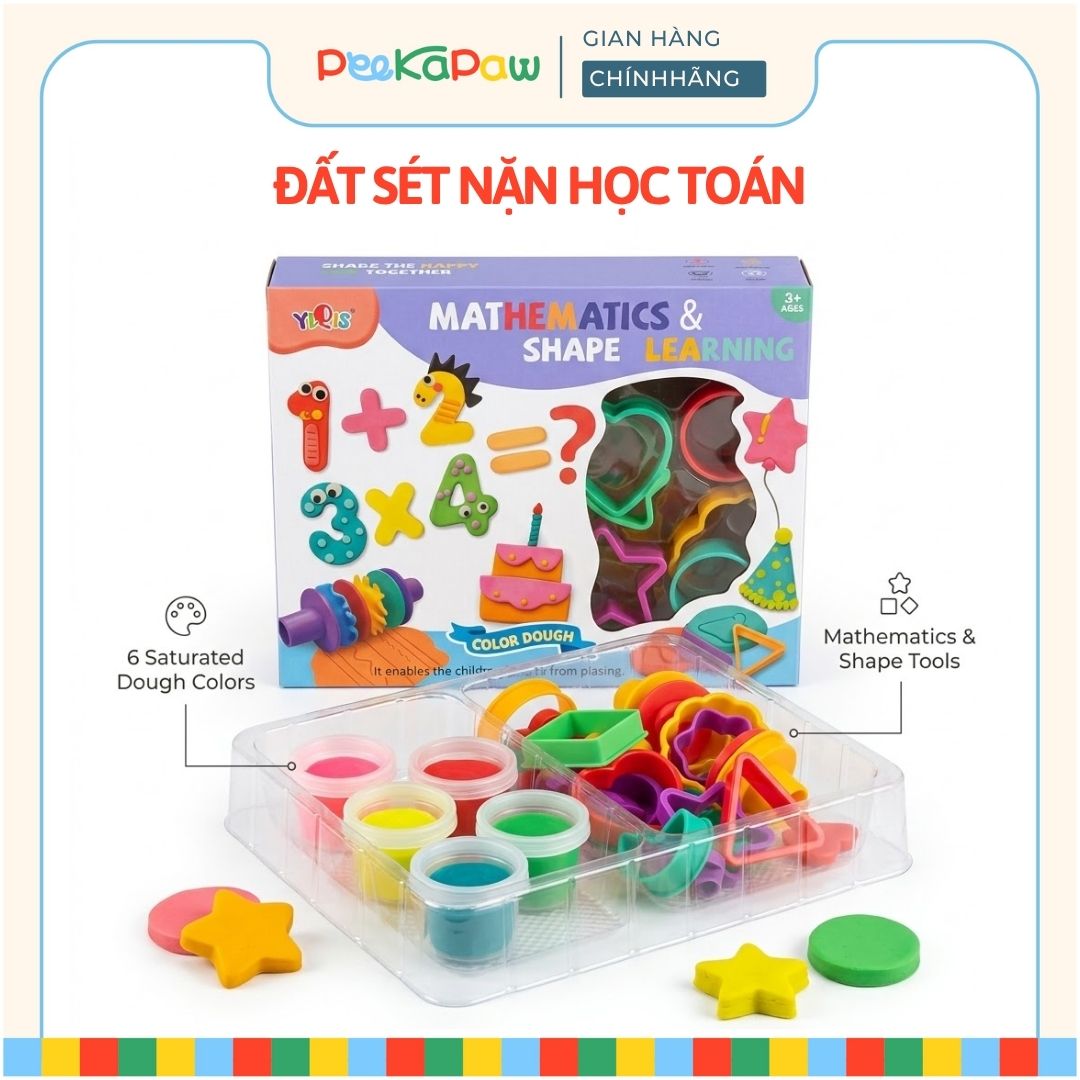 Đất Sét Nặn Tạo Hình Số Hình Khối Cho Bé Học Toán Sáng Tạo 5824-B PeeKaPaw Toys