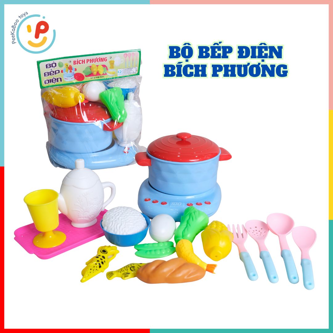 Túi đồ chơi nhà bếp nấu ăn Bích Phương nhiều chi tiết kích cỡ hàng Việt Nam PeeKaPaw Toys