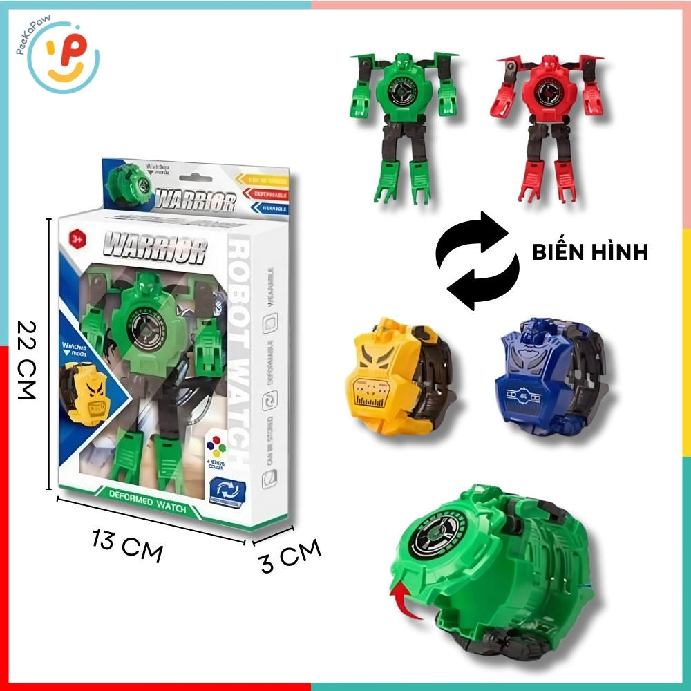 Đồ Chơi Đồng Hồ Siêu Nhân Biến Hình Robot 618-1 PeeKaPaw Toys