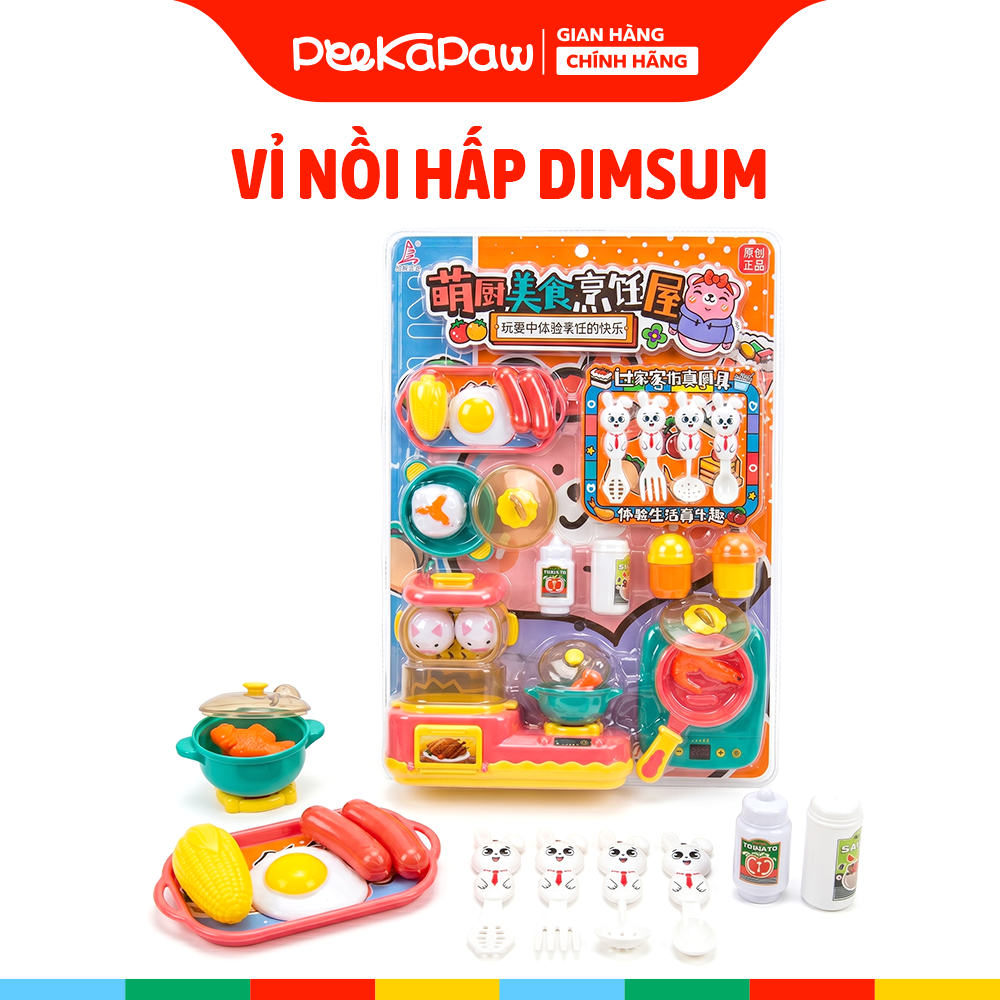 Vỉ nồi hấp Dimsum đồ chơi nấu ăn cho bé 9981 PeeKaPaw Toys