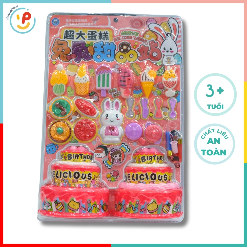 Vỉ đồ chơi tiệc sinh nhật Thỏ trắng 50cm 3294 PeeKaPaw Toys
