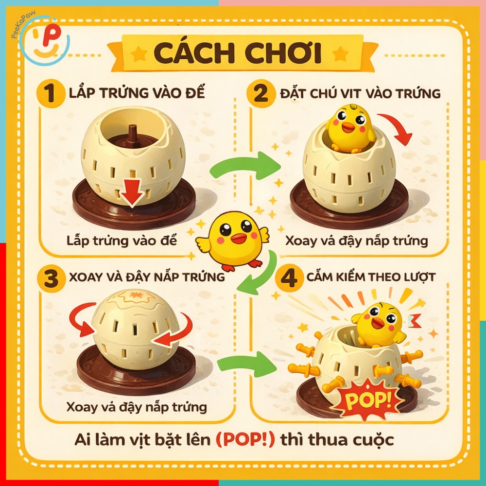 Trò chơi săn vịt trong trứng Pop Up Duck Game 252-24 PeeKaPaw Toys