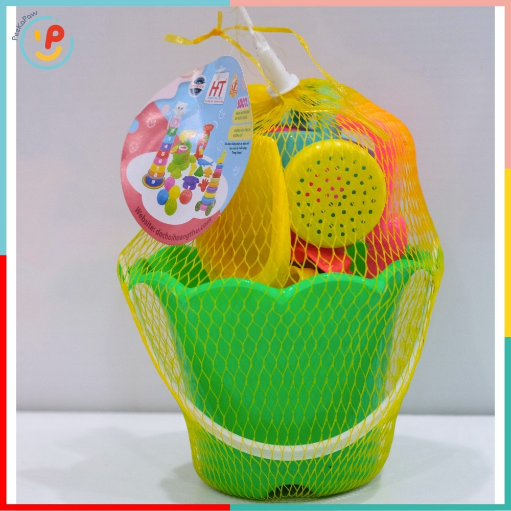 Đồ chơi đi biển cho bé xô xúc cát mini 20 cm PeeKaPaw Toys