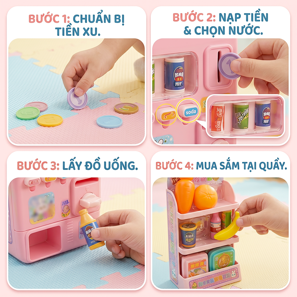 Vỉ siêu thị và máy bán nước ngọt tự động 333-588 PeeKaPaw Toys