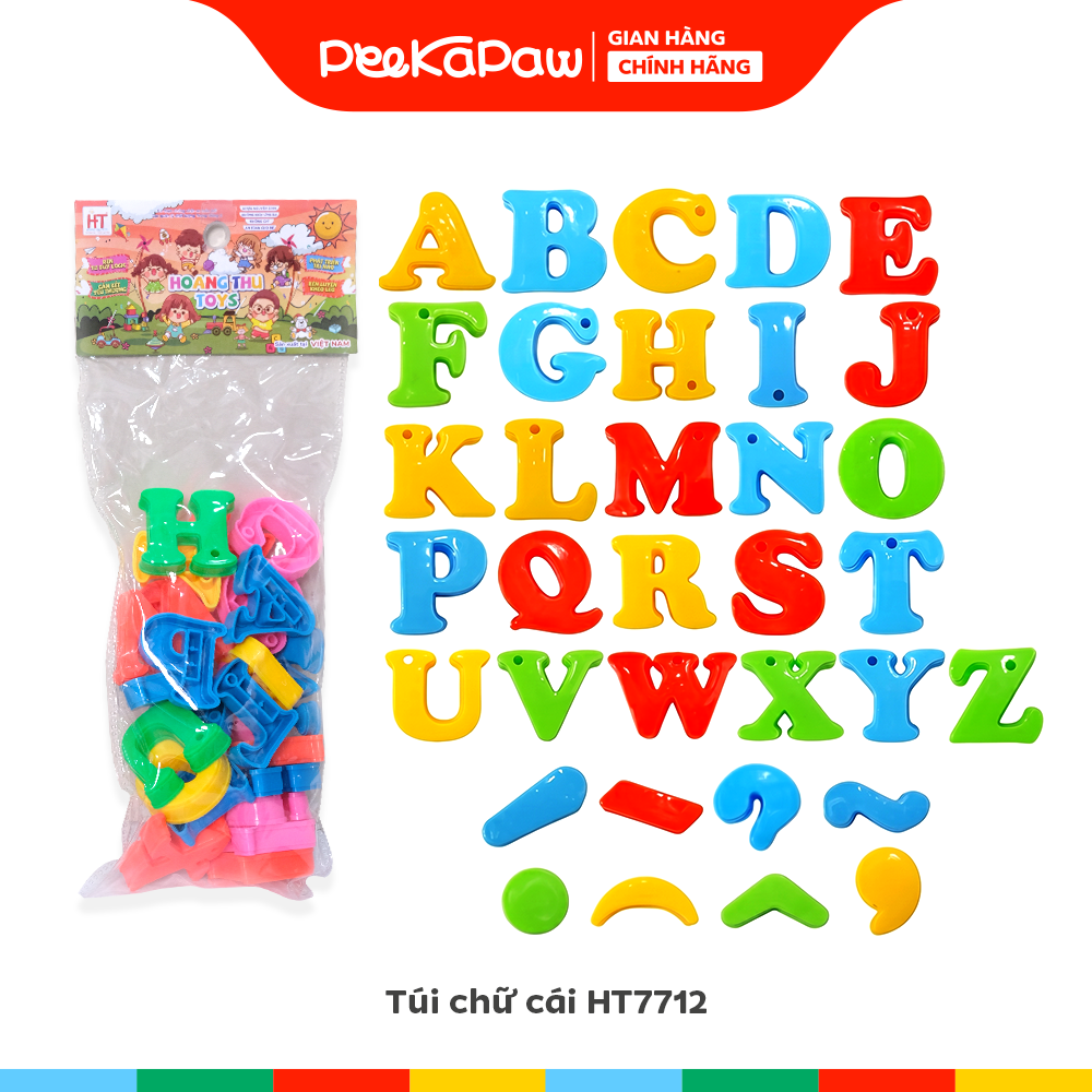 Túi chữ số Hoàng Thu hàng Việt Nam học chữ cái số đếm cho bé 3 tuổi PeeKaPaw Toys