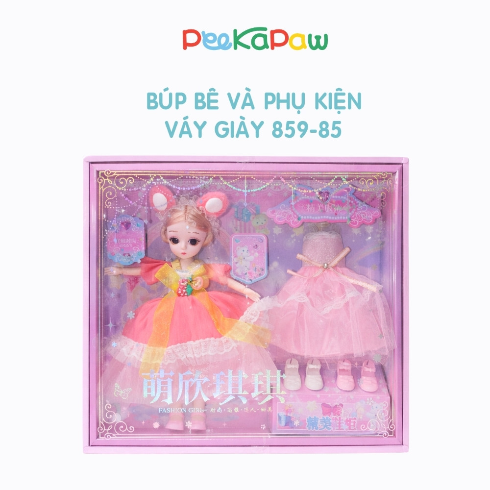 Hộp búp bê công chúa và phụ kiện giày váy thời trang 859-85 PeeKaPaw Toys