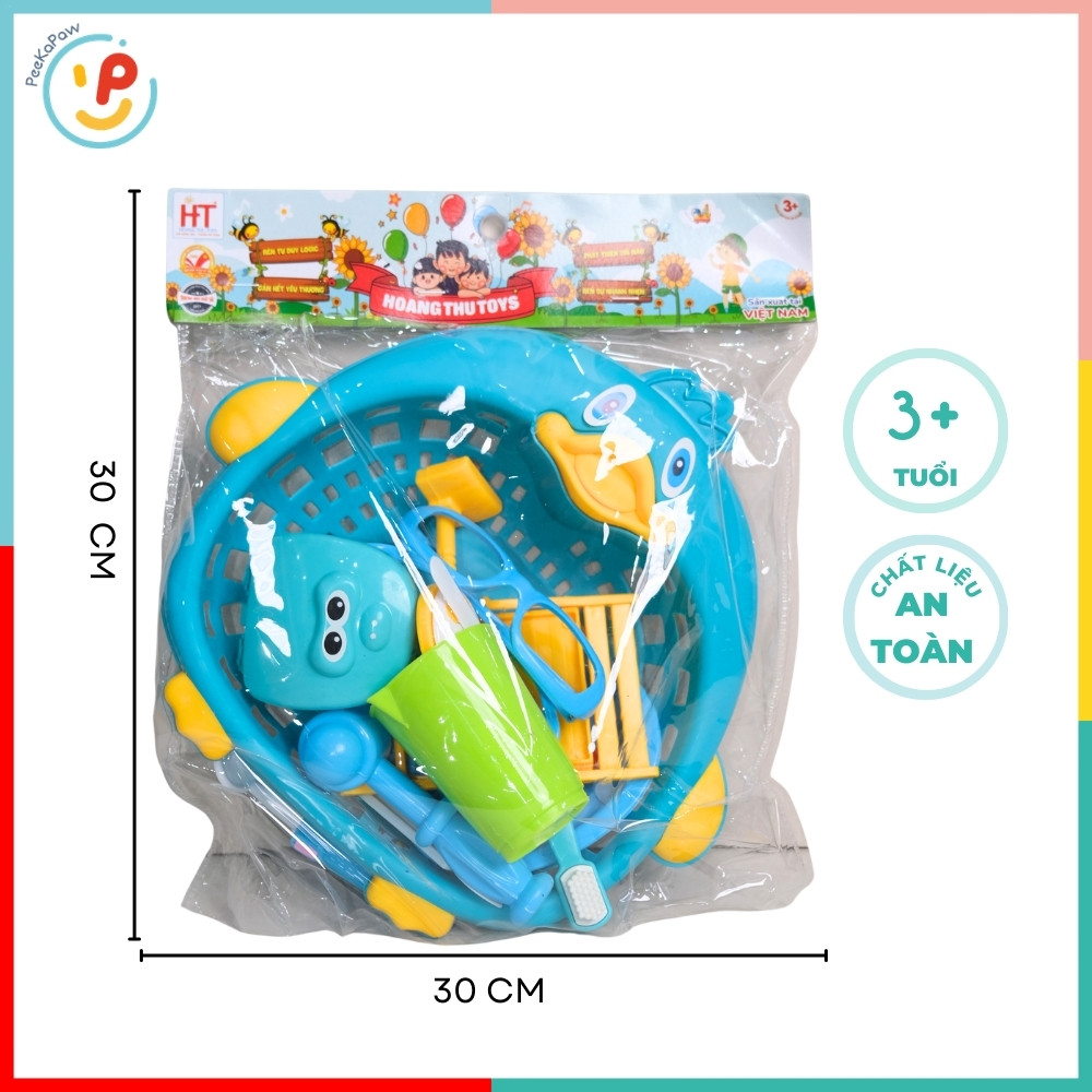 Đồ chơi nhập vai bác sĩ rổ vịt 12 món HT7741 hàng Việt Nam PeeKaPaw Toys