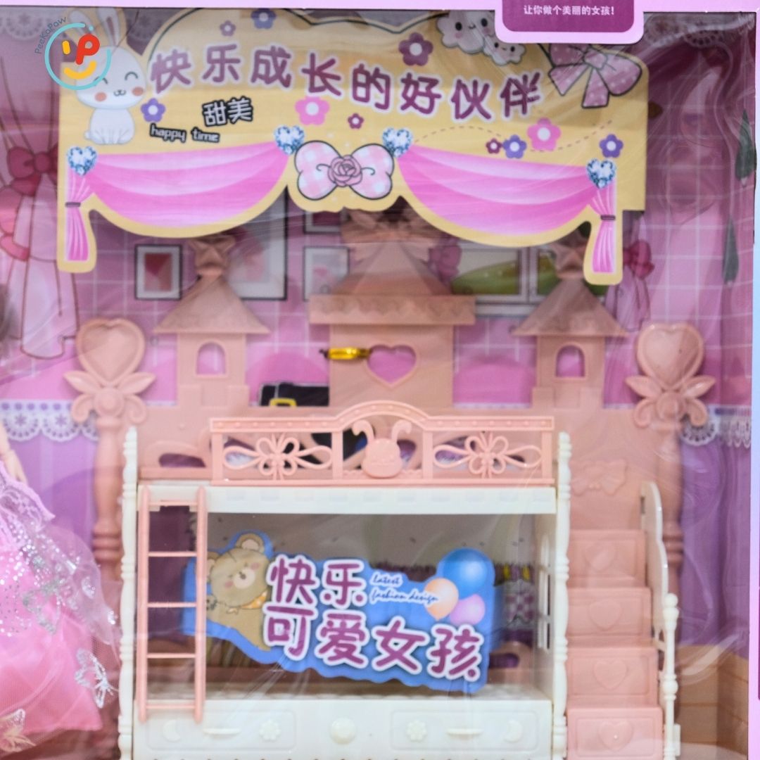 Búp bê công chúa và phụ kiện phòng ngủ kẹp tóc váy xinh đẹp 65cm 6647 PeeKaPaw Toys