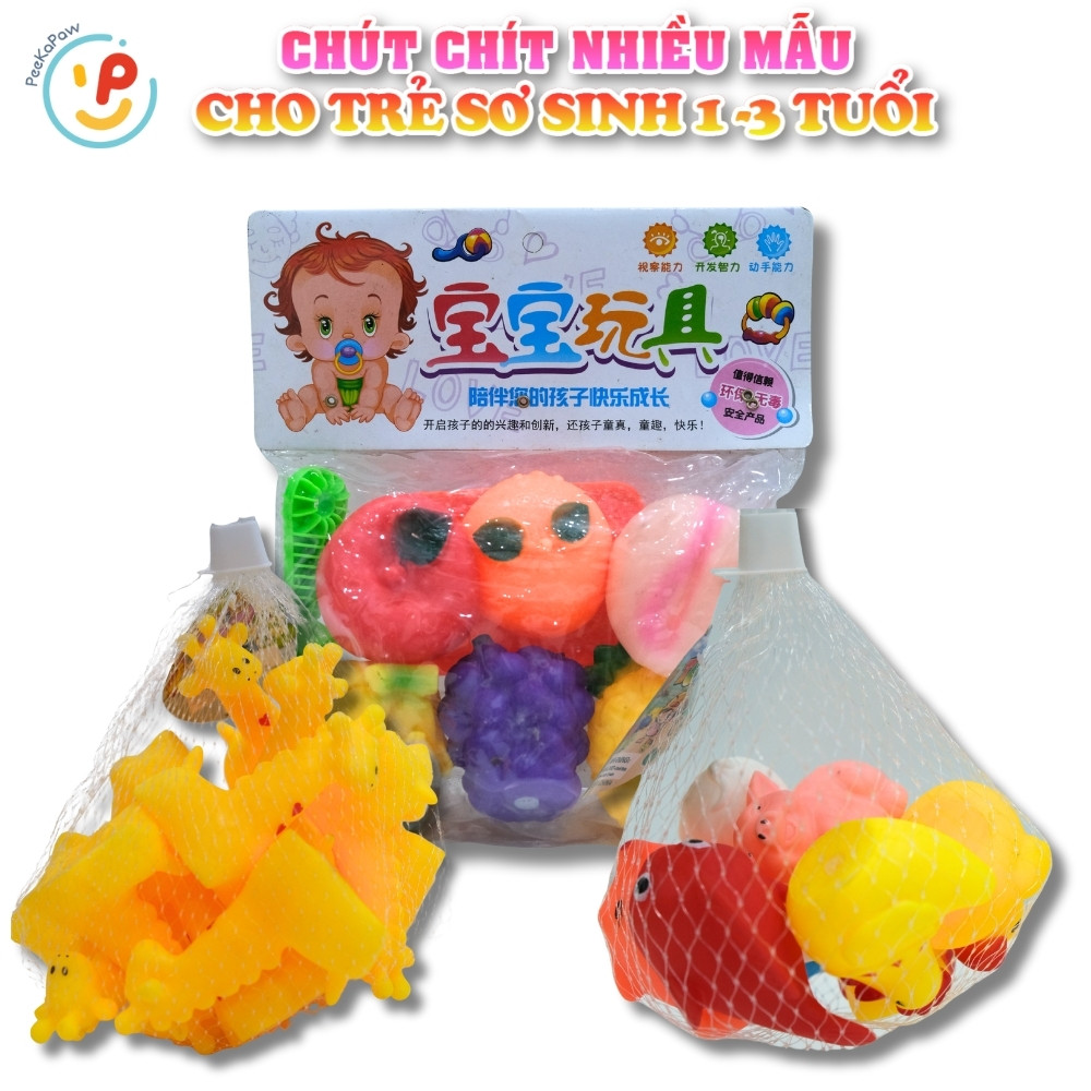 Đồ chơi thú bóp mềm chút chít cho bé sơ sinh PeeKaPaw Toys