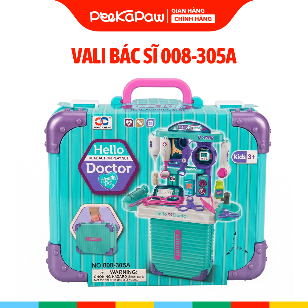 Vali đồ chơi dụng cụ bác sĩ dựng trạm khám di động 008-305A PeeKaPaw Toys