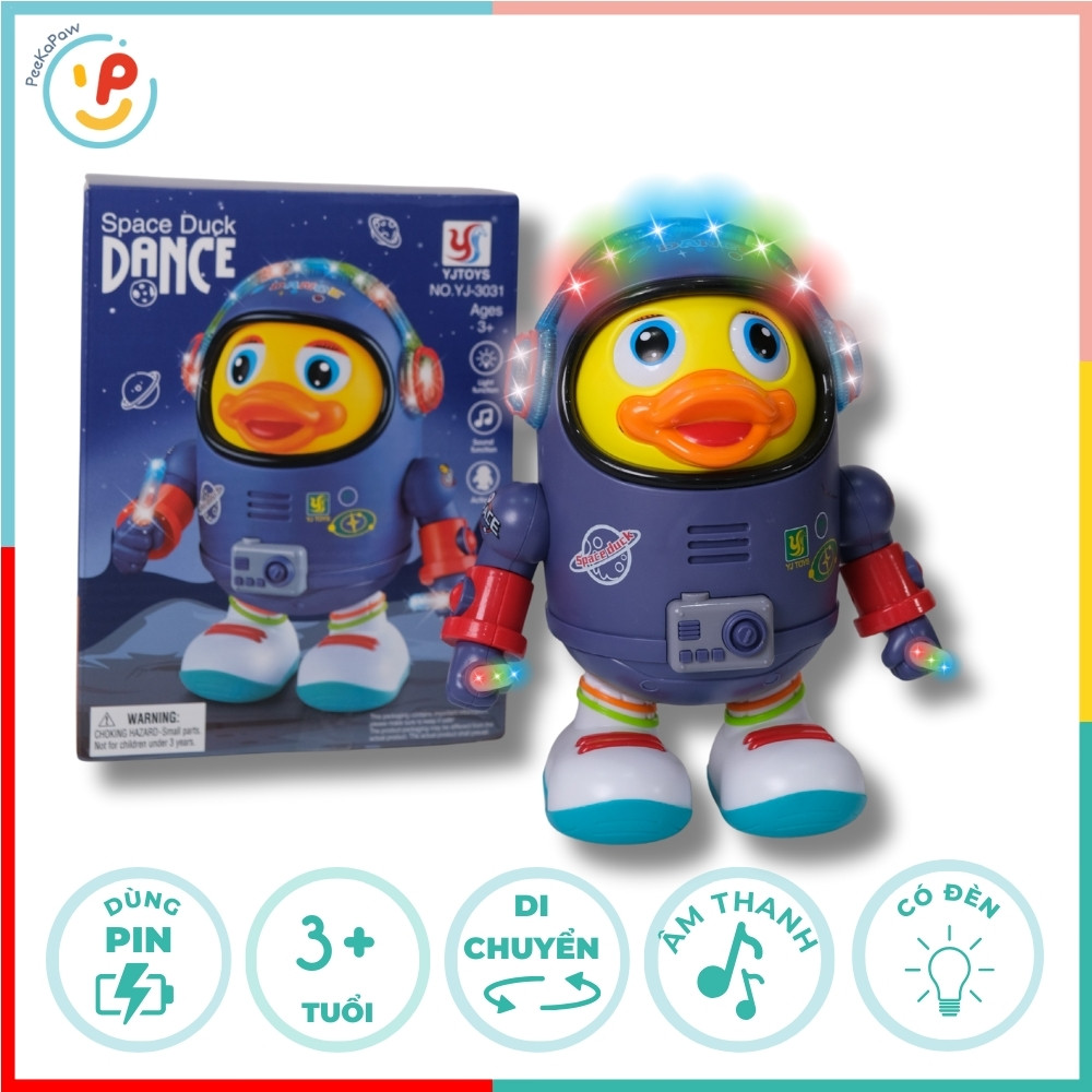 Đồ chơi vịt phi hành gia nhảy múa 3031 có đèn nhạc vui nhộn PeeKaPaw Toys