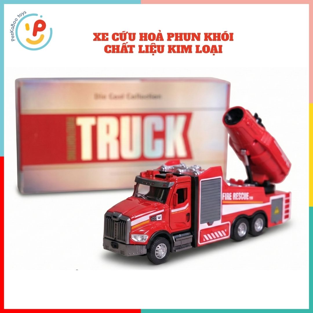 Xe cứu hoả chất liệu kim loại có phun khói 0004 PeeKaPaw Toys