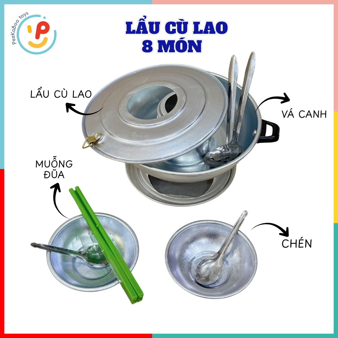 Đồ chơi nhà bếp lẩu cù lao bằng nhôm hàng Việt Nam