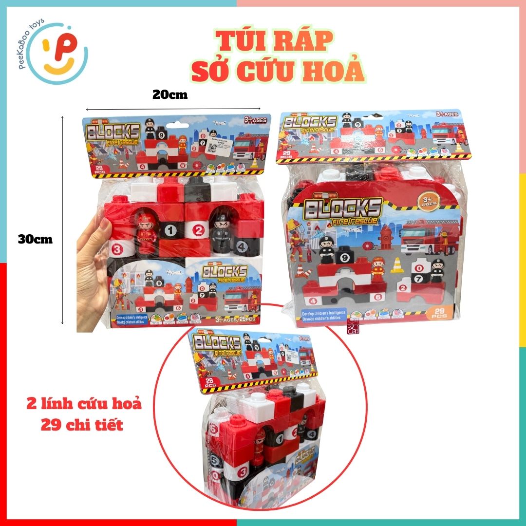 Túi lắp ráp xếp hình khối sáng tạo cho bé phát triển tư duy PeeKaPaw Toys