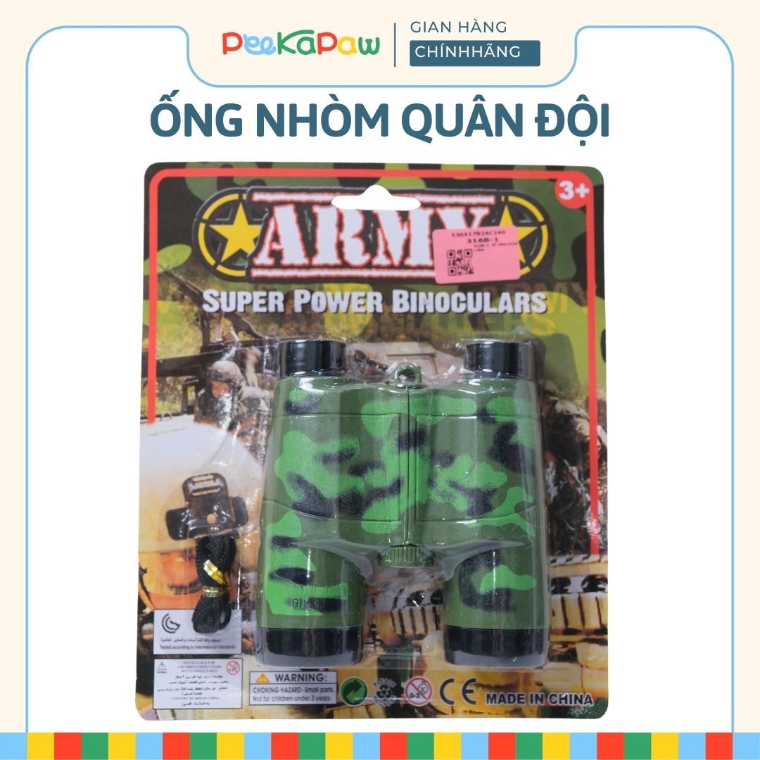 Ống Nhòm Đồ Chơi Quân Đội Cho Bé Kèm Dây Đeo Khám Phá 316B-1 PeeKaPaw Toys