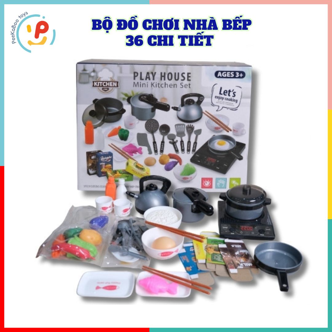 Đồ chơi nấu ăn nhà bếp 36 chi tiết Play House 5763 PeeKaPaw Toys