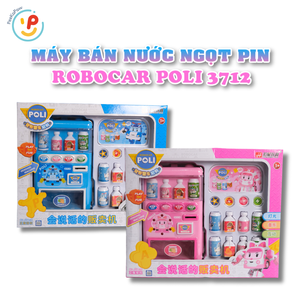 Máy bán nước ngọt tự động đồ chơi dùng pin Robocar Poli 3712 PeeKaPaw Toys