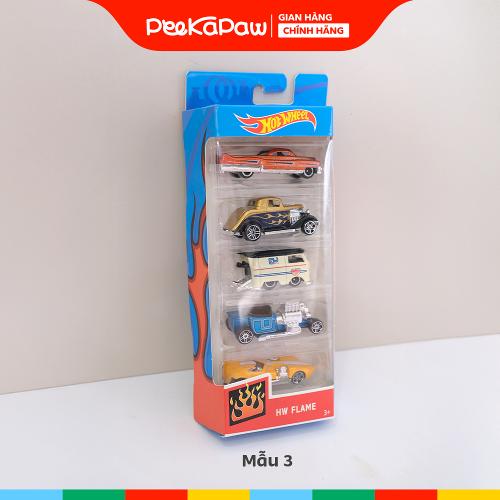Hộp 5 chiếc xe cổ mô hình mini nhiều mẫu cho bé sưu tầm PeeKaPaw Toys