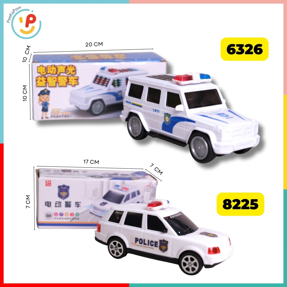 Xe Cảnh Sát Chạy Pin Có Đèn Còi PeeKaPaw Toys