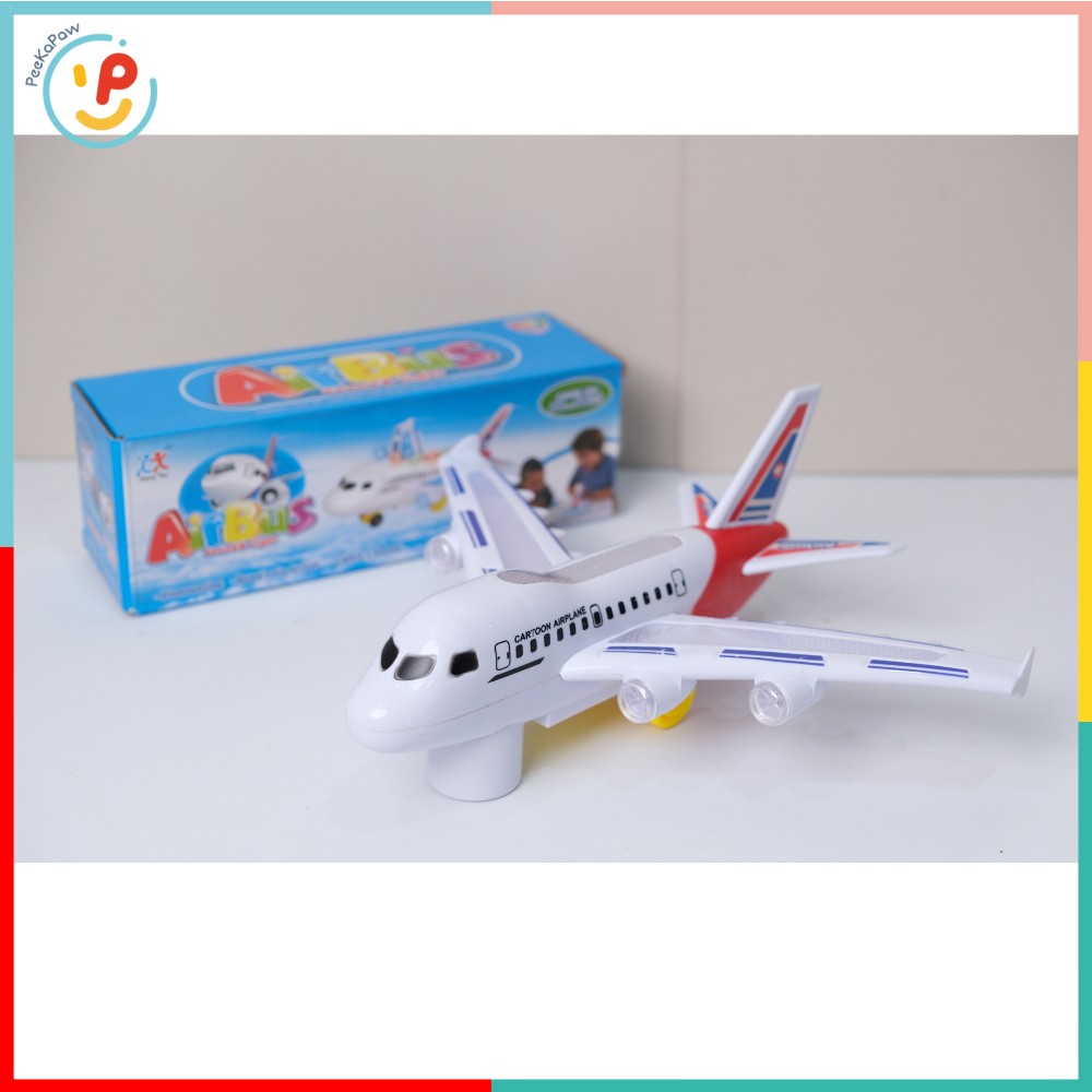 Máy bay Airbus đồ chơi có đèn và âm thanh 777-30 PeeKaPaw Toys