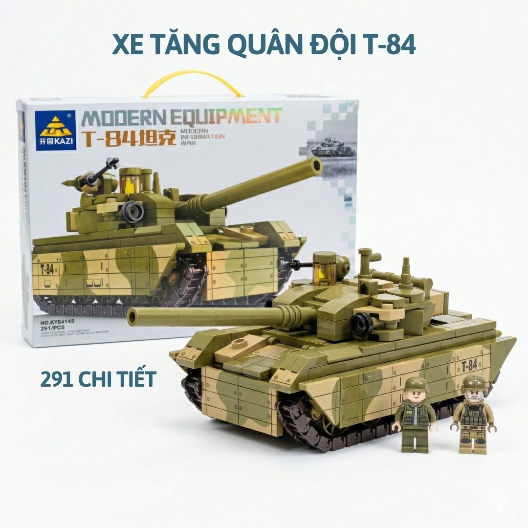 Bộ Lắp Ráp Xe Tăng Quân Đội KAZI Mô Hình Xe Tăng Chiến Đấu Có Lính PeeKaPaw Toys
