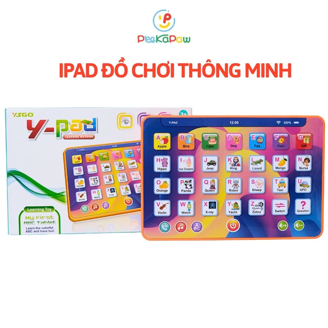 Máy tính bảng ipad đồ chơi cho bé học tiếng Anh bằng âm thanh YS2602D PeeKaPaw Toys