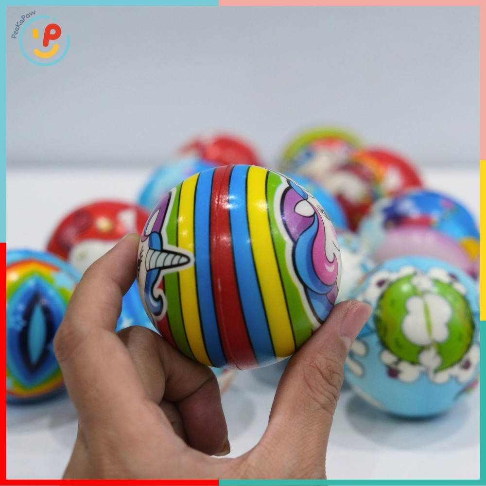 Bóng Mềm Cao Su Đàn Hồi 6cm Hình Kỳ Lân Dễ Thương Túi 12 Trái PeeKaPaw Toys