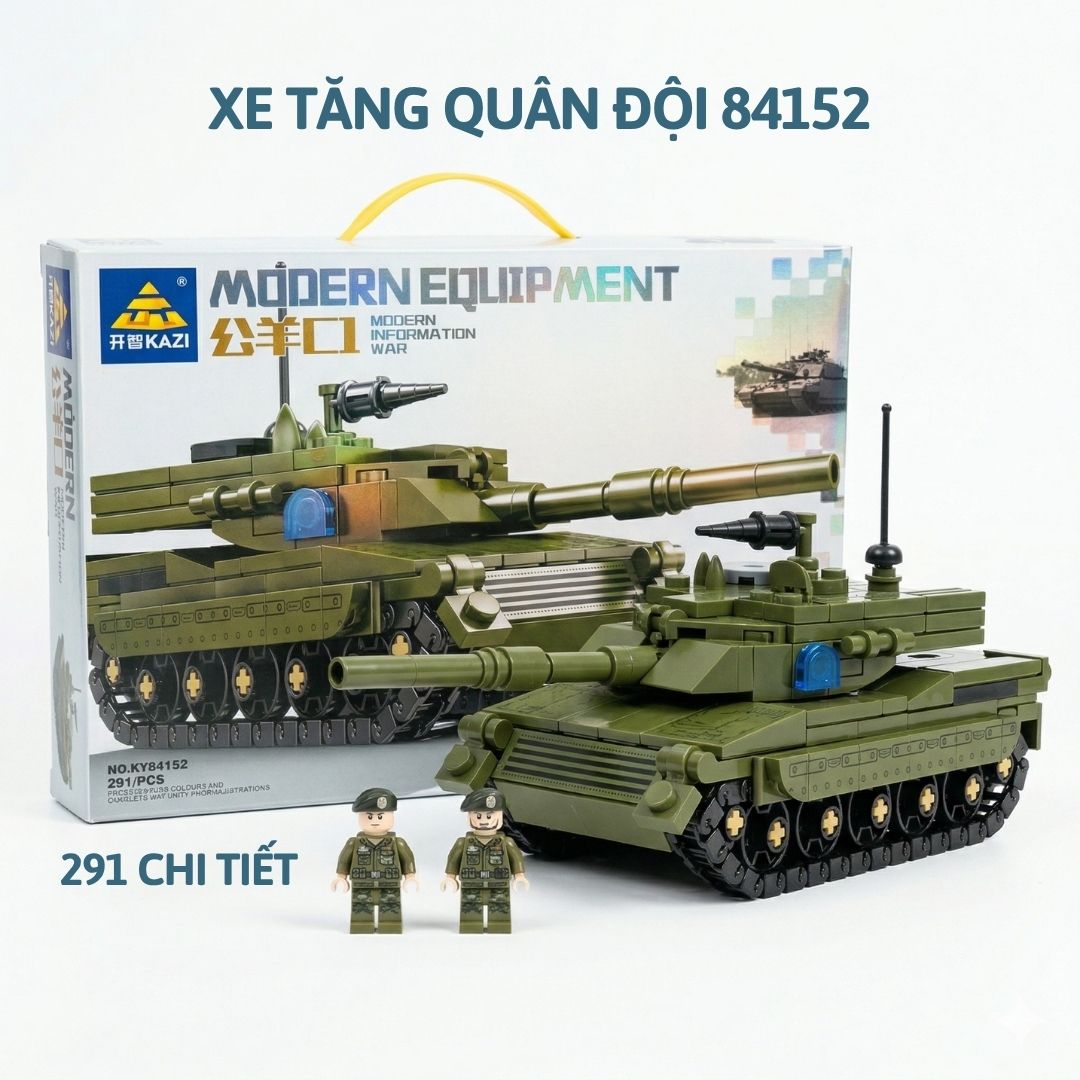 Bộ Lắp Ráp Xe Tăng Quân Đội KAZI Mô Hình Xe Tăng Chiến Đấu Có Lính PeeKaPaw Toys