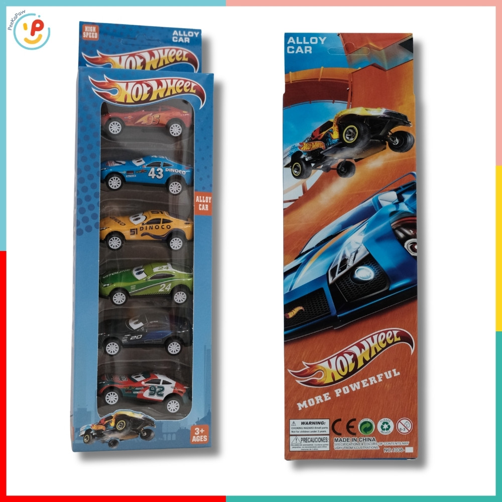 Hộp 6 Xe Thể Thao Mini Chạy Đà Trớn 1038-4 PeeKaPaw Toys