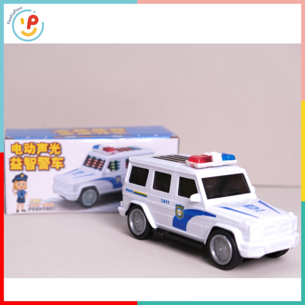 Xe Cảnh Sát Chạy Pin Có Đèn Còi PeeKaPaw Toys