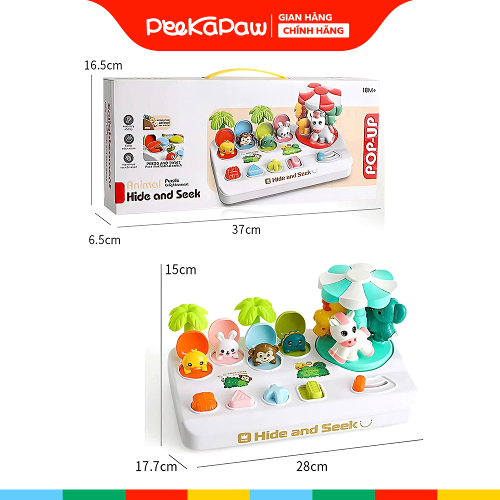 Đồ chơi tương tác cho bé 0-12 tháng Trốn tìm thú rừng Montessori