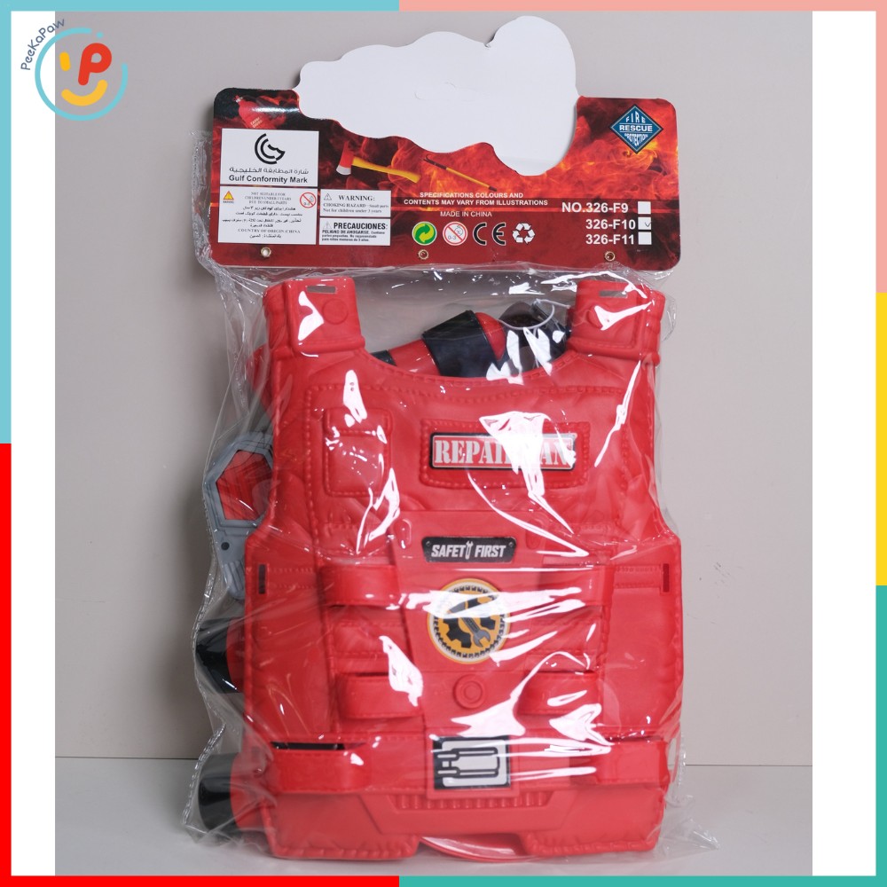 Bộ đồ chơi dụng cụ lính cứu hoả có áo bảo hộ cho bé 326-F10 PeeKaPaw Toys