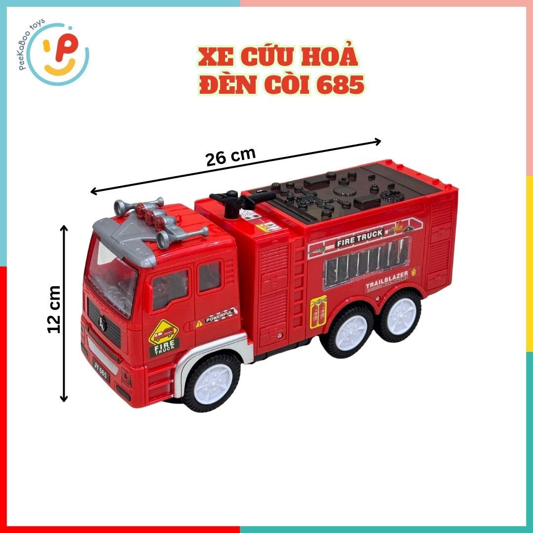 Xe cứu hỏa chạy pin có đèn LED còi âm thanh 685 PeeKaPaw Toys