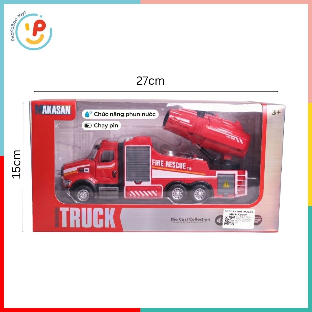 Xe cứu hoả chất liệu kim loại có phun khói 0004 PeeKaPaw Toys