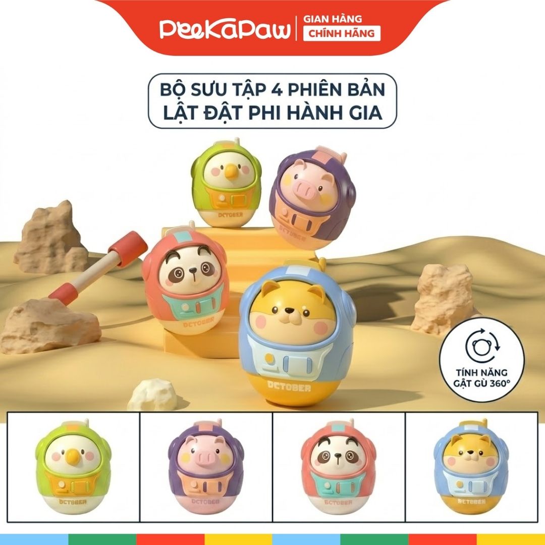 Lật đật phi hành gia có chuông 360 độ nhiều mẫu động vật