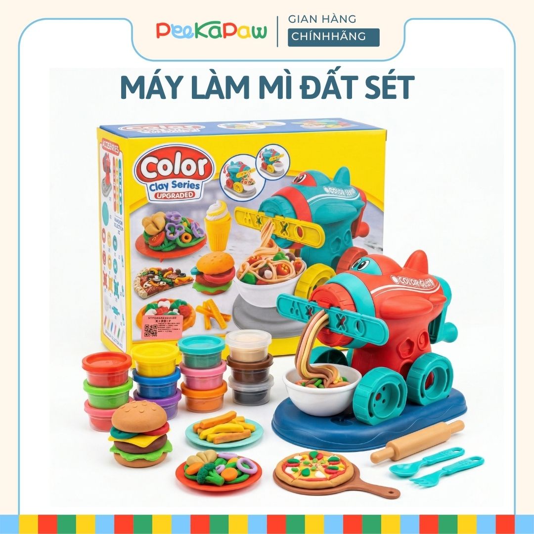 Đồ Chơi Nặn Đất Sét Máy Bay Làm Mì Đồ Chơi Sáng Tạo X168-7 PeeKaPaw Toys