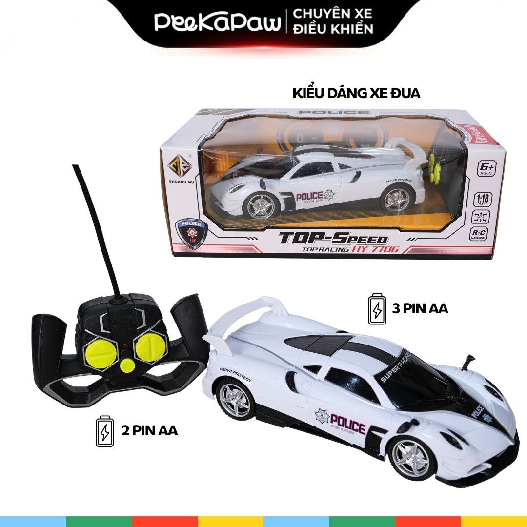 Xe cảnh sát điều khiển từ xa Top Speed dáng thể thao 565-X11 PeeKaPaw Toys