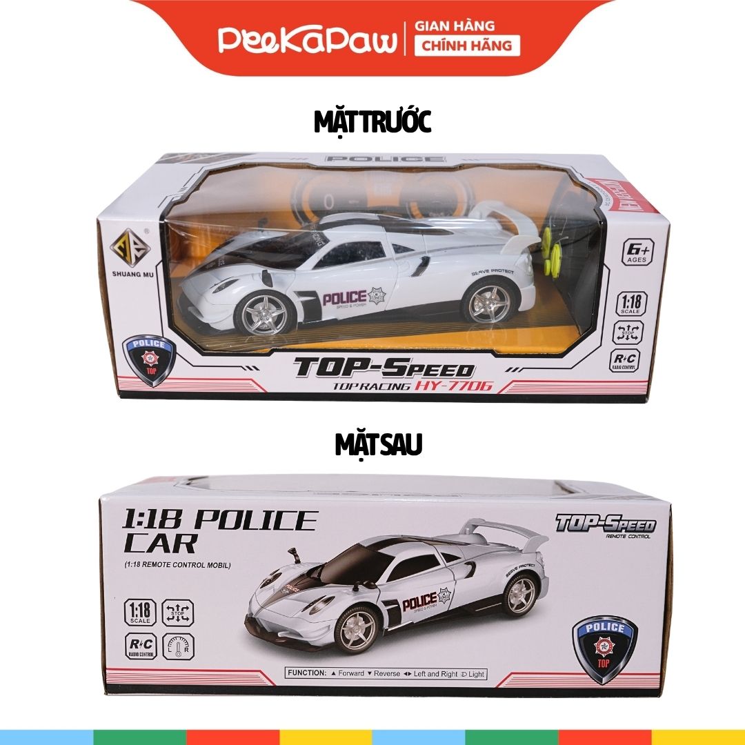 Xe cảnh sát điều khiển từ xa Top Speed dáng thể thao 565-X11 PeeKaPaw Toys